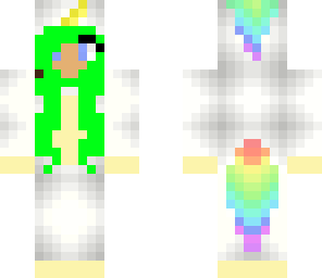green hair unicorn girl