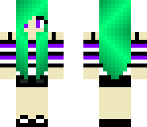 cute girl with green hair