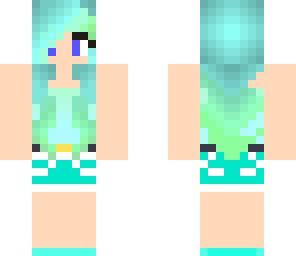 a recreated blue haired girl