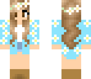 blue flower girl
