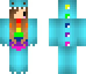 chibi rainbow dino girl