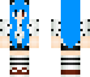 blue haired wolf girl