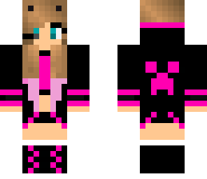 girl with hoodie with pink tips