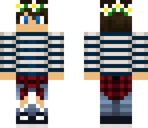 flower crown with flannel boy