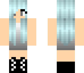 girl with pastel blue hair