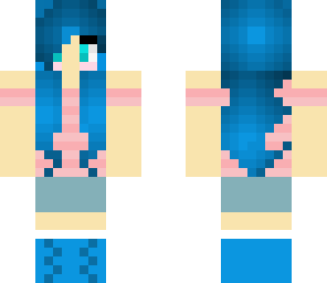 cute girl with blue hair