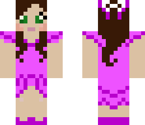 jen in a purple dress
