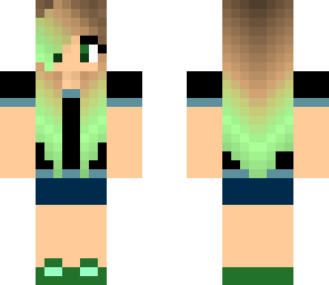 green dip dye hair girl