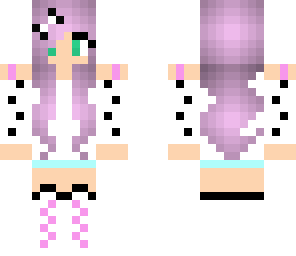 cute pink haired polka dot girl