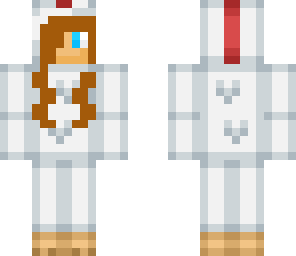 a girl in a chicken suit