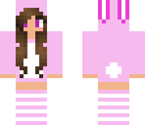 pastel light  pink bunny girl