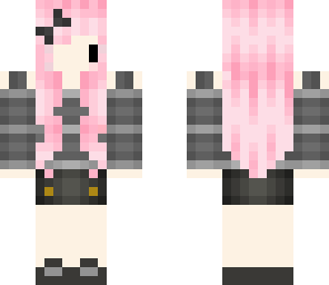 pink hair grunge chibi