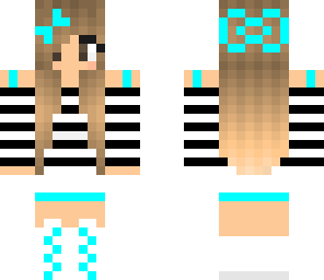 girl with striped shirt and blue acc