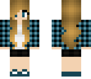 blonde girl blue flannel