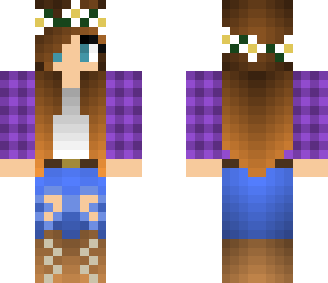 purple flannel girl