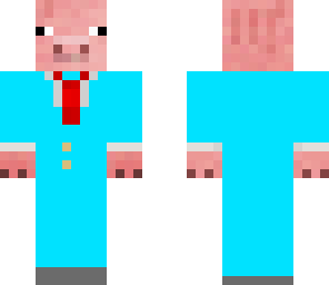 suited pig blue