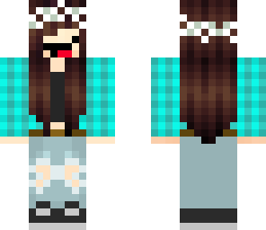 blue plaid girl