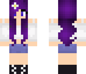 purple girl with a white flower in her hair redo