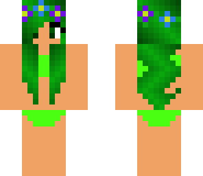 green swim suit