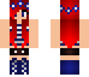 cute red and blue girl pirate