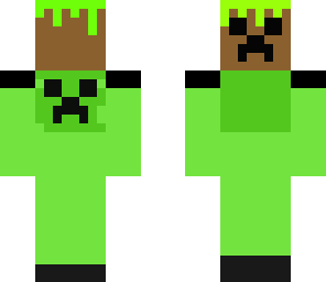 creeper holding dirt block