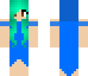 blue green dress girl
