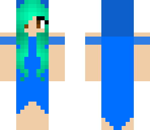 blue green dress girl