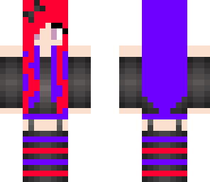 purple and pink hair girl
