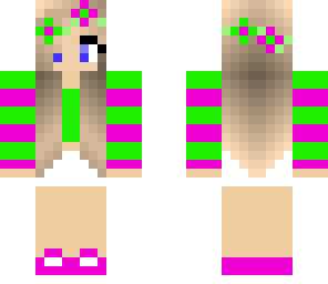 pink and green girl