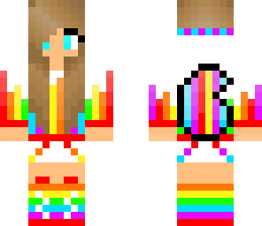 rainbow girl and wolf