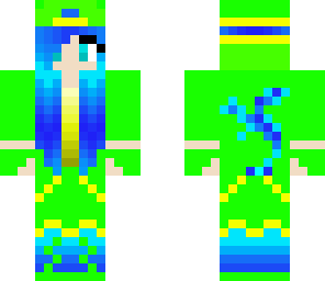 green and blue girl