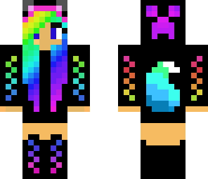 rainbow wolf girl