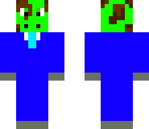 green giraffe in blue suit