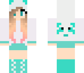 cute green panda girl