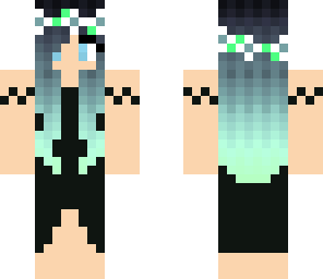 black dessed blue haired girl