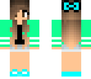 green girl with bow