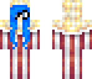 popcorn nerd with blue hair
