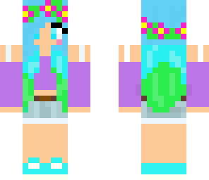 teal hair girl 