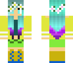 blue hair summer girl
