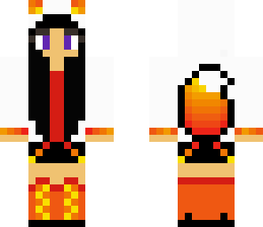black-haired fire fox girl