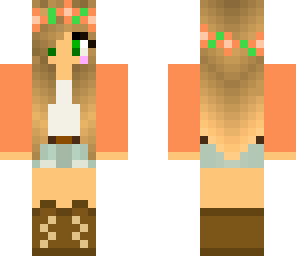 orange flower crown girl