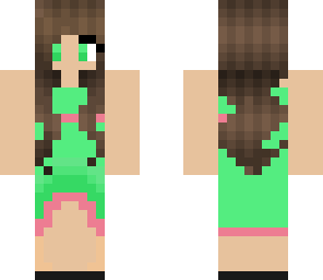 green and pink dress