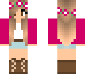 pink flower crown