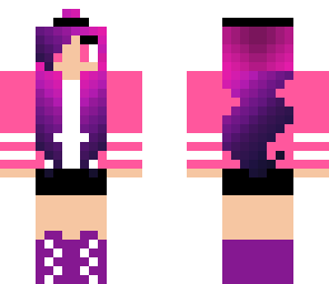 tomboy girl with pink purple hair