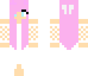 pink hair white dress