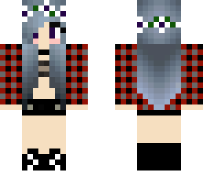 blushing gray goth girl