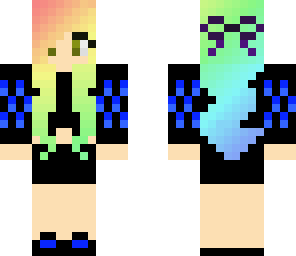 rainbow hair blue girl