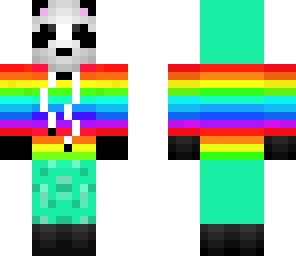 rainbow hoodie panda