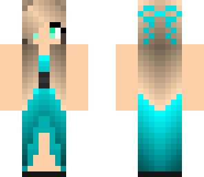 prom dress cyan