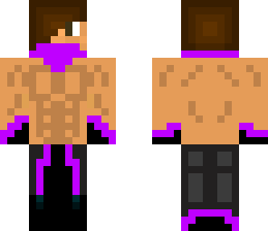 purple shirtless mage